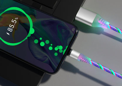 Flowing Ligh Magnetic Streamer Data Line Cable for Iphone Android Typec