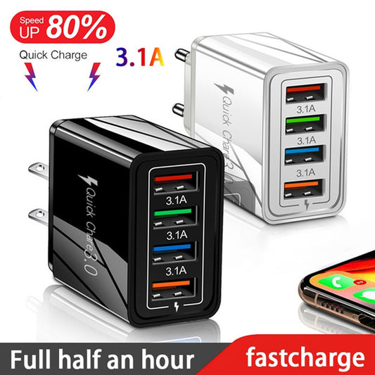 USB Charger Quick Charge 3.0 4 Phone Adapter